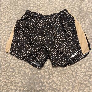 Nike Girls Black and Gold Dri-Fit Shorts